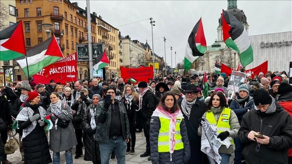 Massive Protest in Stockholm Demands End to Genocide in Gaza