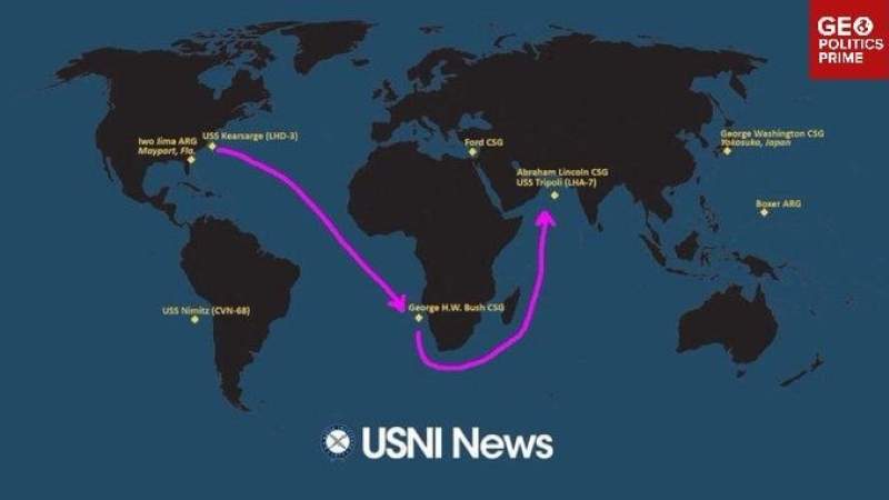 US Aircraft Carrier Avoids Red Sea, Sails Around Africa Amid Fears of Yemeni Attacks