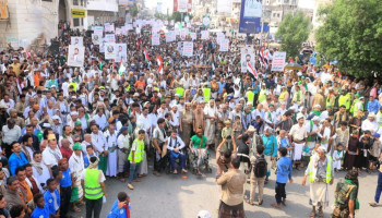 محافظة الحديدة تشهد مسيرات حاشدة في 265 ساحة نصرة للشعب الفلسطيني
