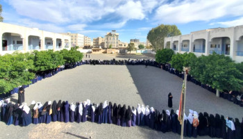 وقفة طلابية في مديرية صنعاء الجديدة احتفاءً بانتصار محور المقاومة