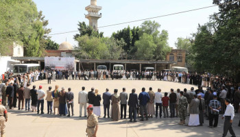وقفة لوزارة المالية والجهات التابعة لها استجابة لدعوة السيد القائد لتعزيز الجهوزية