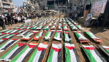 غزة تُشيع 112 شهيداً من عائلتي أبو شريعة والحساينة