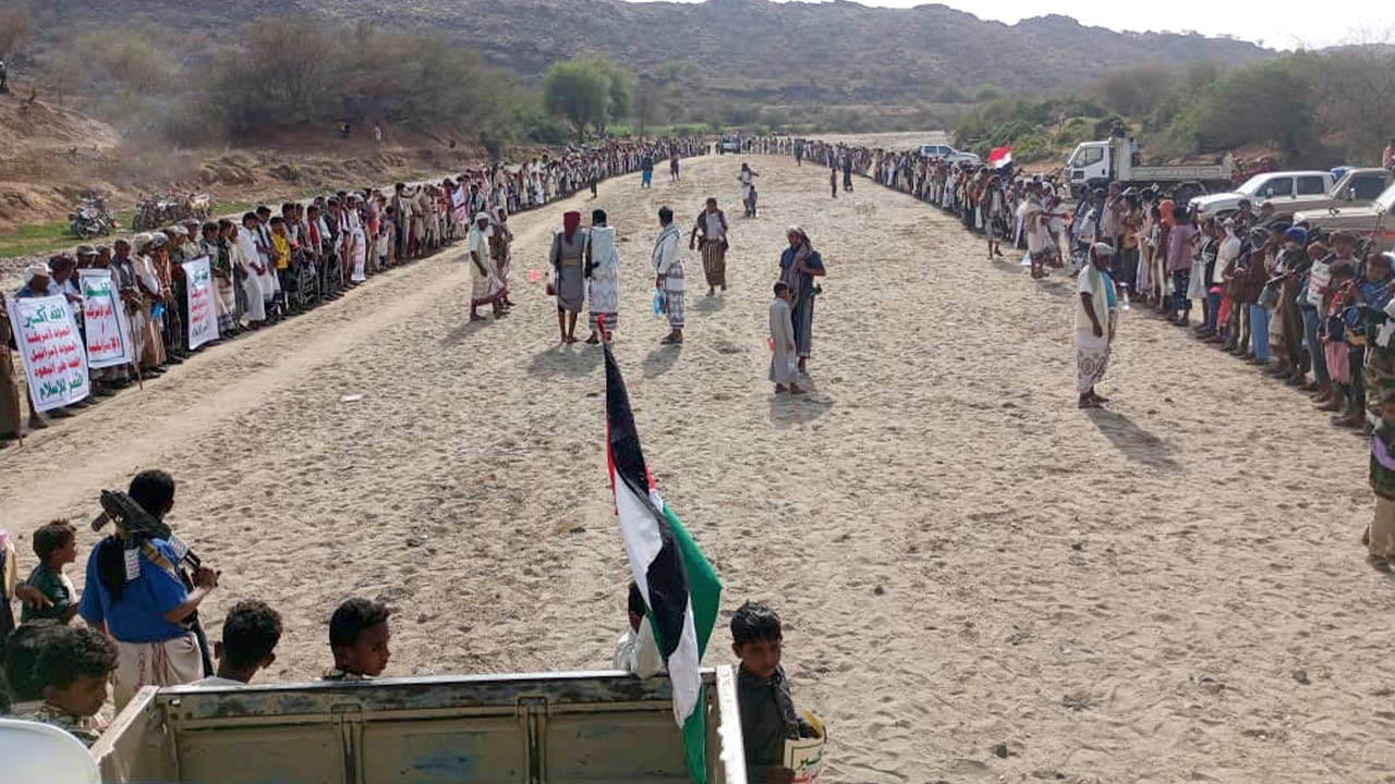 قبائل أسلم بحجة يعلنون النكف نصرة لغزة والبراءة من الخونة