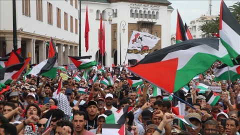 105 مظاهرات في 66 مدينة مغربية تنديدًا بحرب الإبادة الصهيونية بغزة