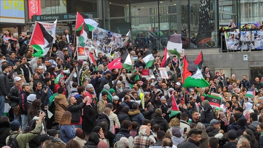 ستوكهولم تشهد مسيرة احتجاجية حاشدة تنديدًا بالجرائم الصهيونية في غزة