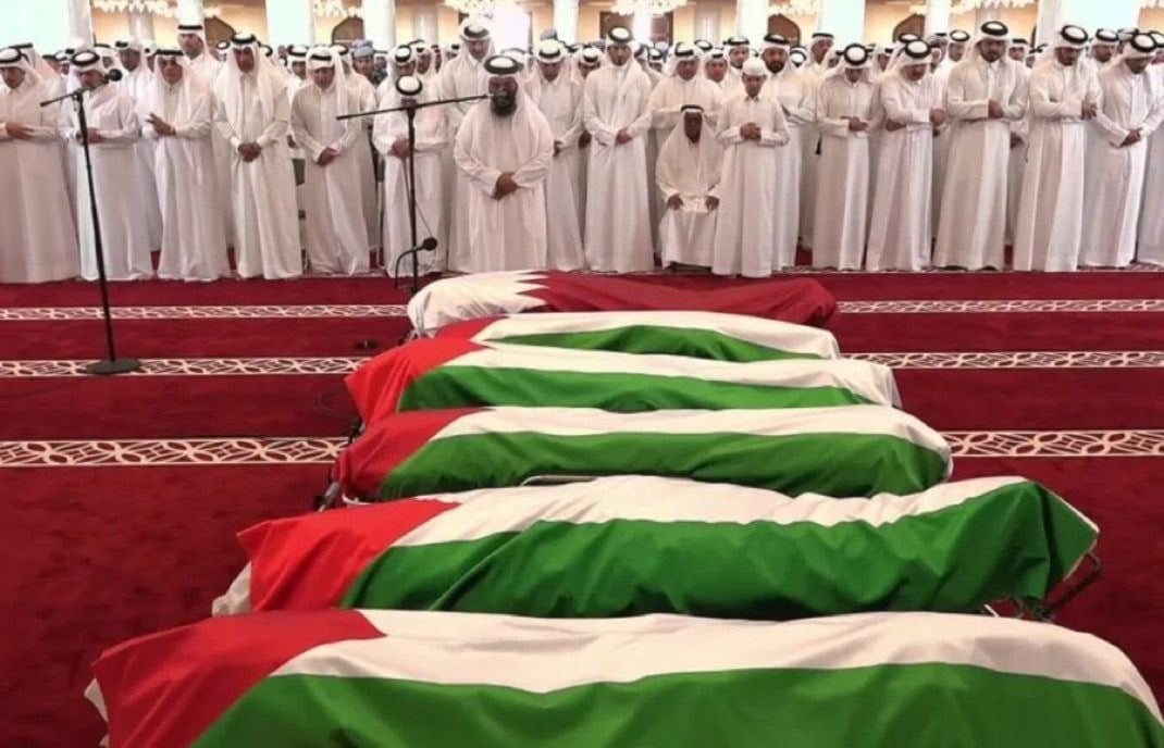 تشييع شهداء حماس في الدوحة بمشاركة أمير قطر